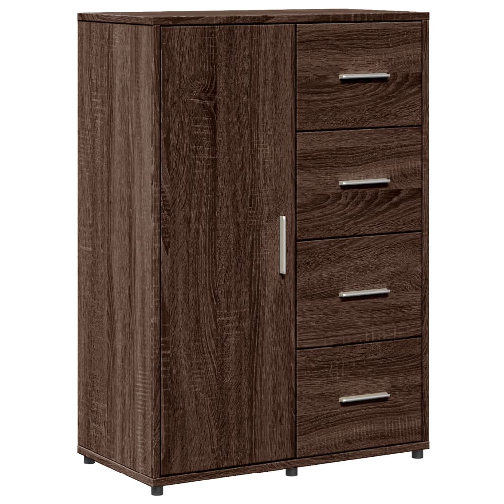 skænk 60x31x84 cm konstrueret træ brun egetræsfarve