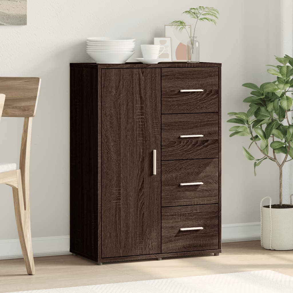 skænk 60x31x84 cm konstrueret træ brun egetræsfarve