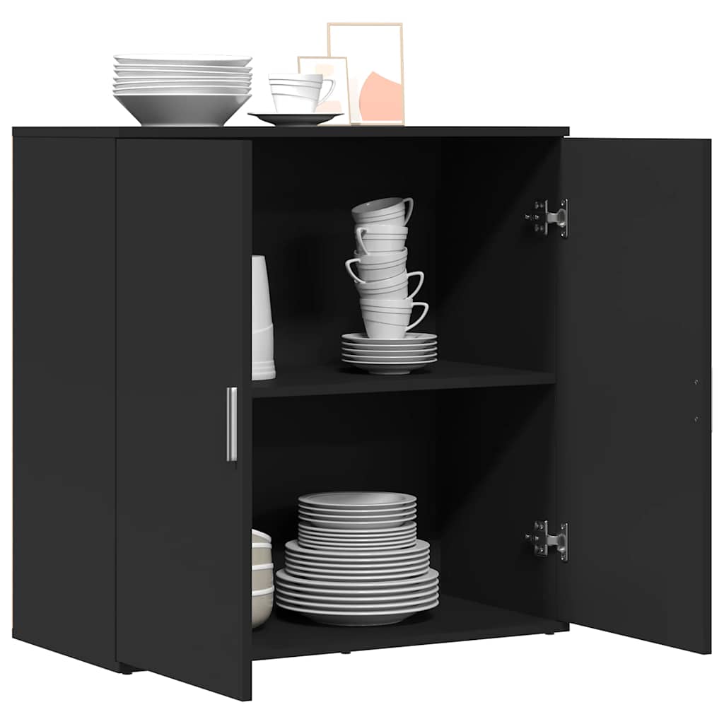 skab 79x38x80 cm konstrueret træ sort