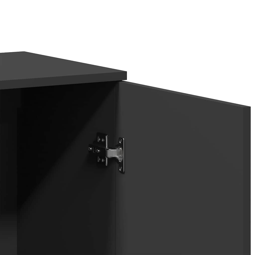 skab 79x38x80 cm konstrueret træ sort