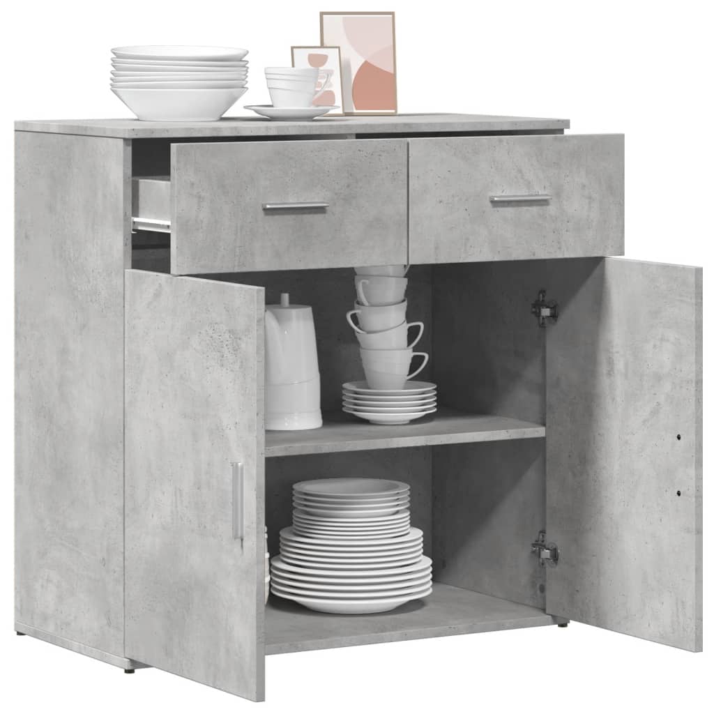 skænk 79x38x80 cm konstrueret træ betongrå