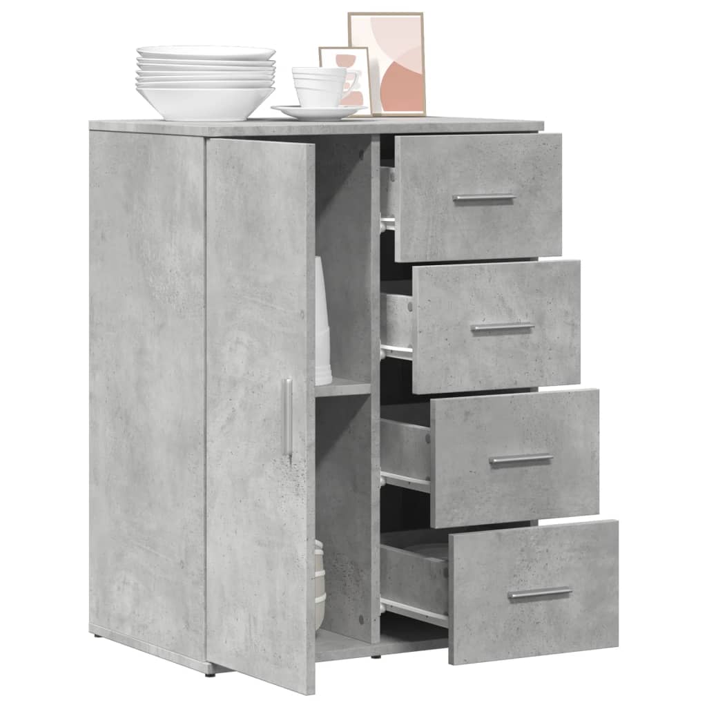 skab 59x39x80 cm konstrueret træ betongrå