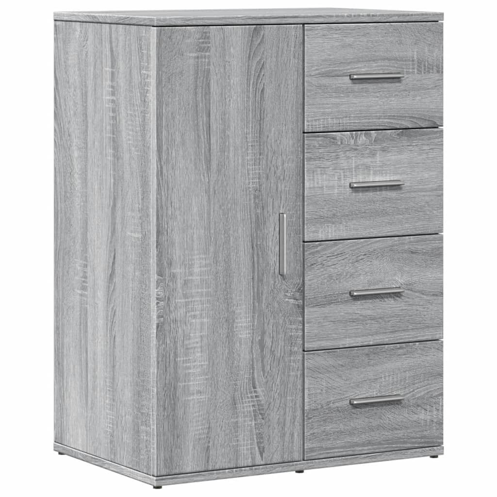 skab 59x39x80 cm konstrueret træ grå sonoma-eg