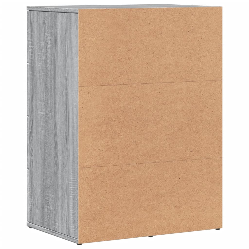 skab 59x39x80 cm konstrueret træ grå sonoma-eg