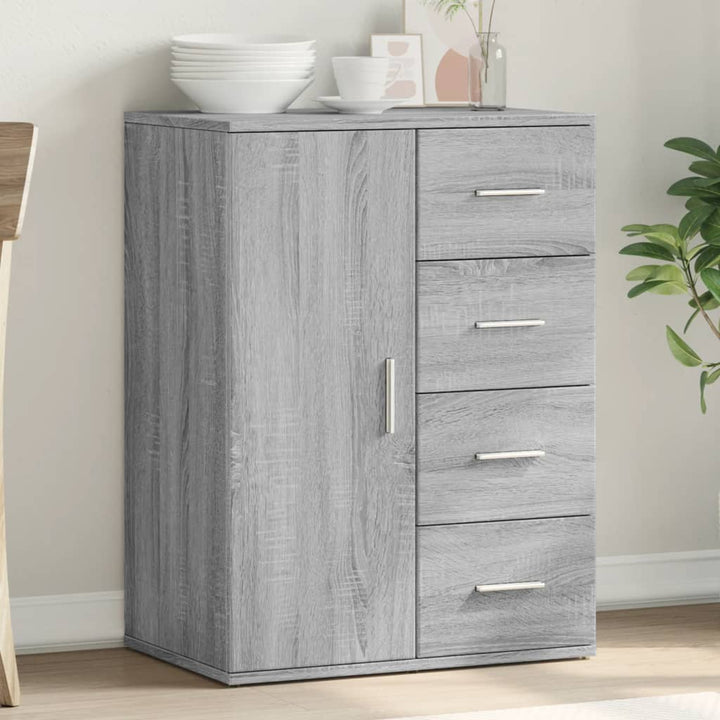 skab 59x39x80 cm konstrueret træ grå sonoma-eg
