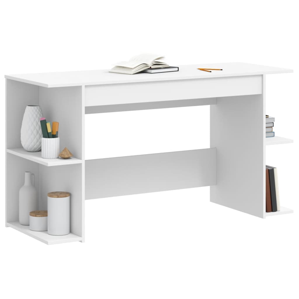 skrivebord 140x50x75 cm konstrueret træ hvid