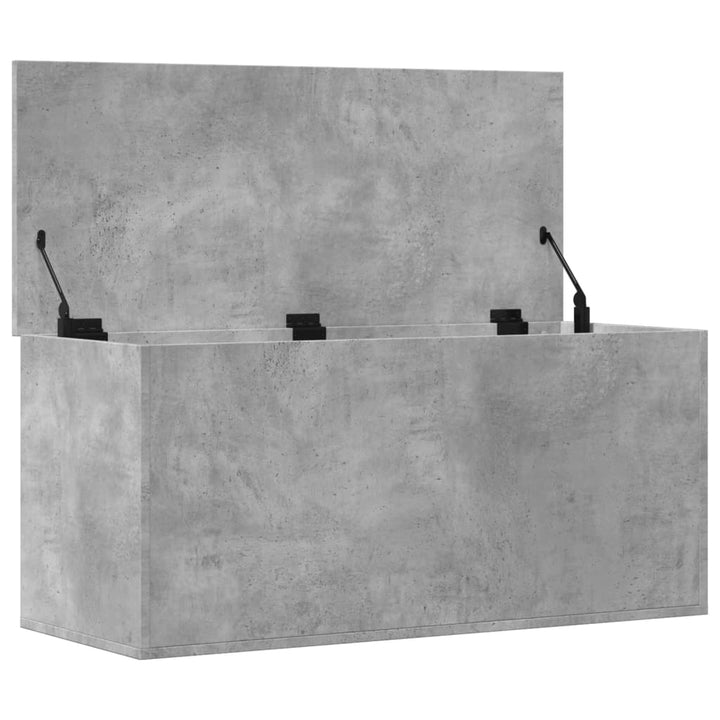 opbevaringsboks 100x42x46 cm konstrueret træ betongrå
