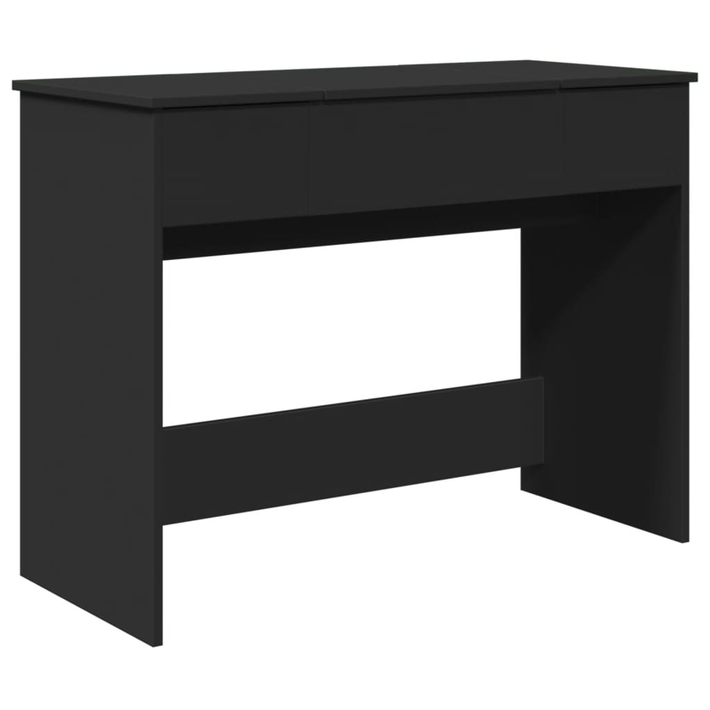 makeupbord med spejl 100x45x76 cm sort