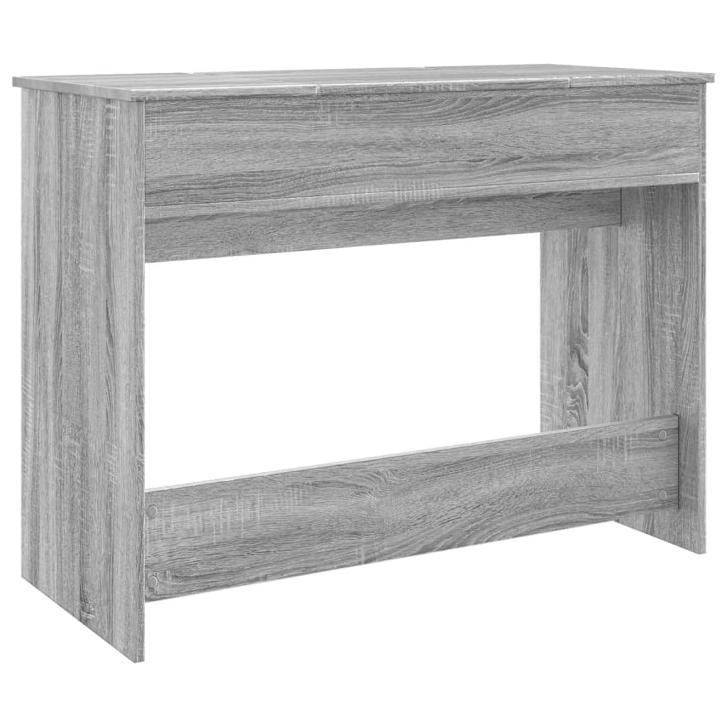 makeupbord med spejl 100x45x76 cm grå sonoma-eg