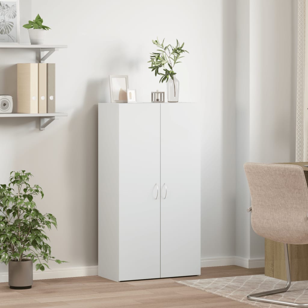 arkivskab 60x32x115 cm konstrueret træ hvid