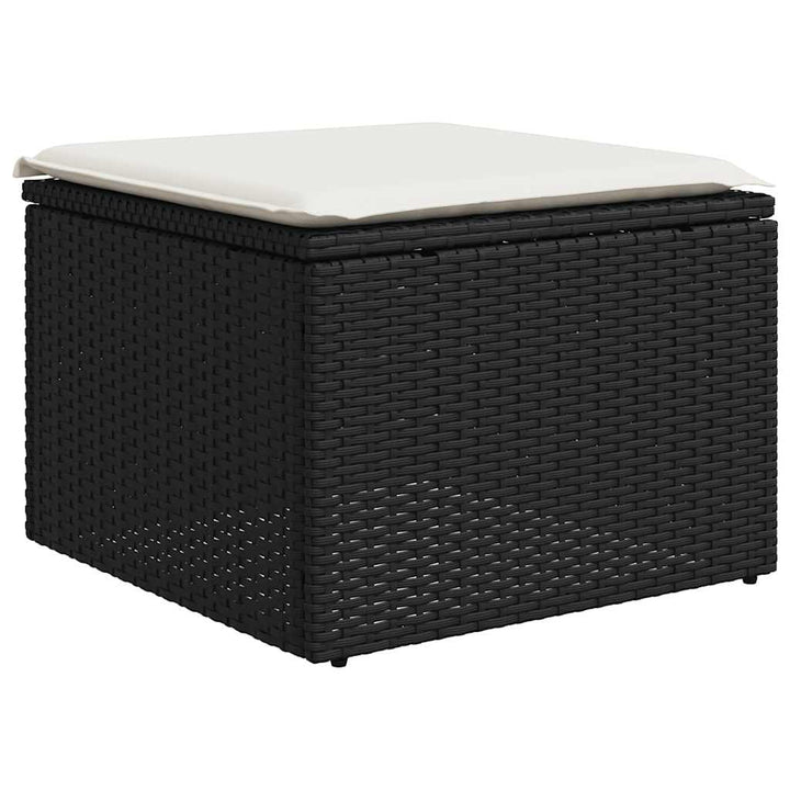 sofasæt til haven 7 dele med hynder polyrattan sort