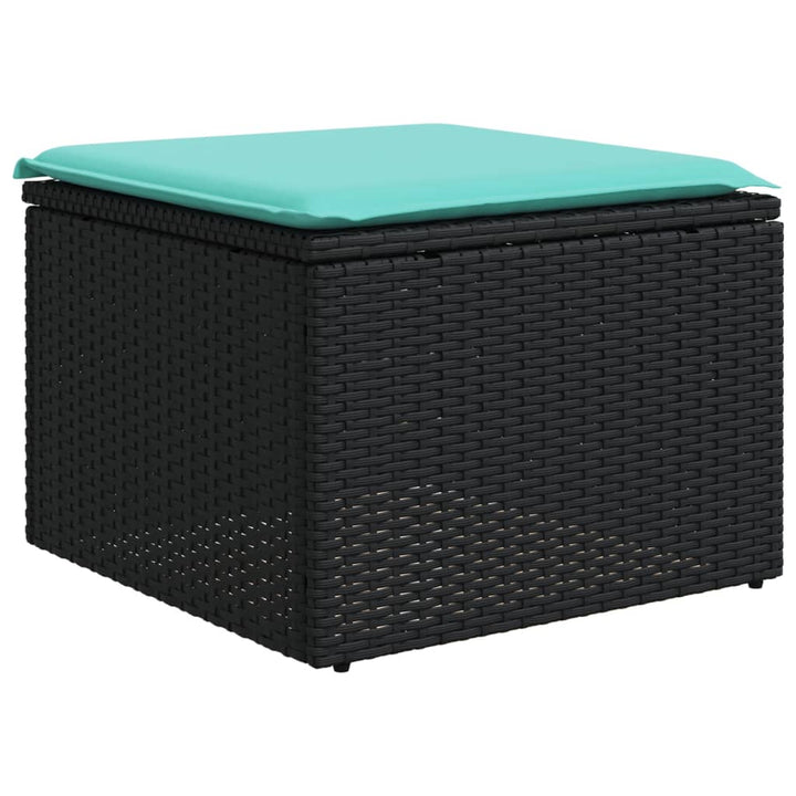 sofasæt til haven 6 dele med hynder polyrattan sort