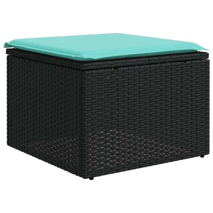 sofasæt til haven 7 dele med hynder polyrattan sort