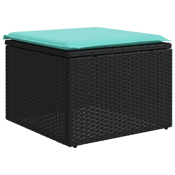 sofasæt til haven 7 dele med hynder polyrattan sort