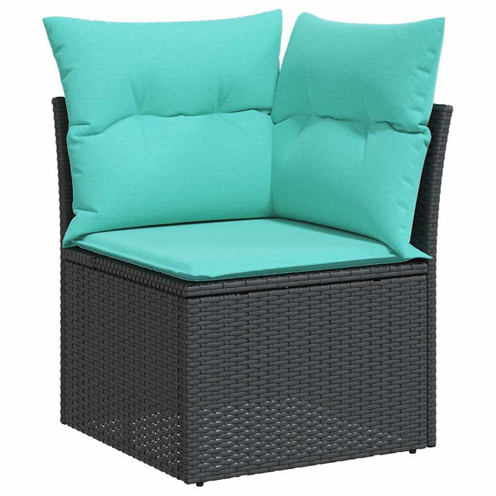 sofasæt til haven 7 dele med hynder polyrattan sort