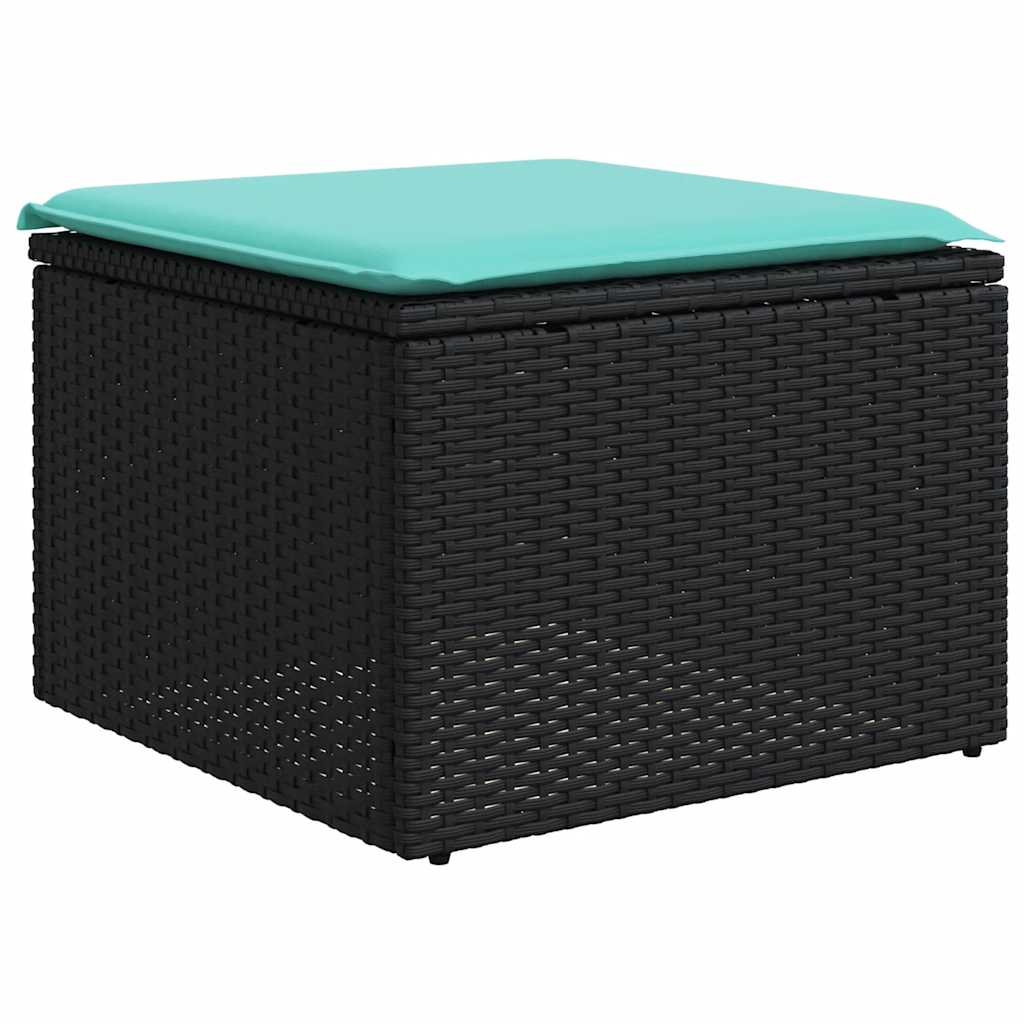 sofasæt til haven 7 dele med hynder polyrattan sort