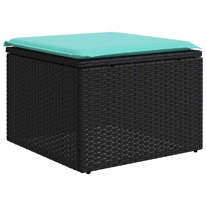 sofasæt til haven 7 dele med hynder polyrattan sort