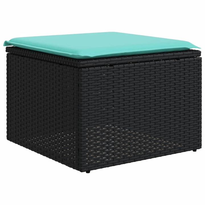 sofasæt til haven 6 dele med hynder polyrattan sort