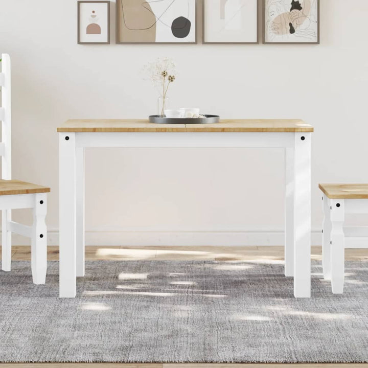spisebord Panama 117x60x75 cm massivt fyrretræ hvid