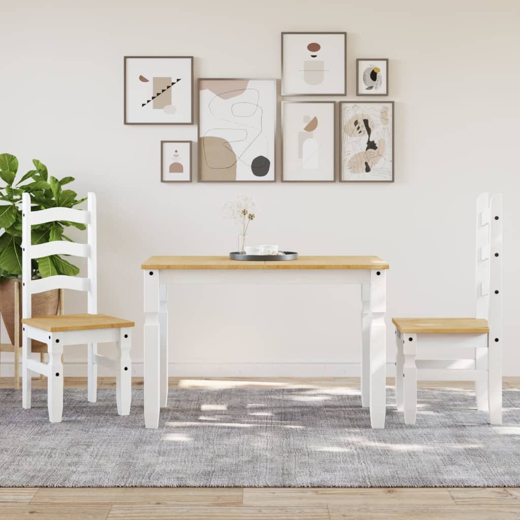 spisebord Corona 112x60x75 cm massivt fyrretræ hvid