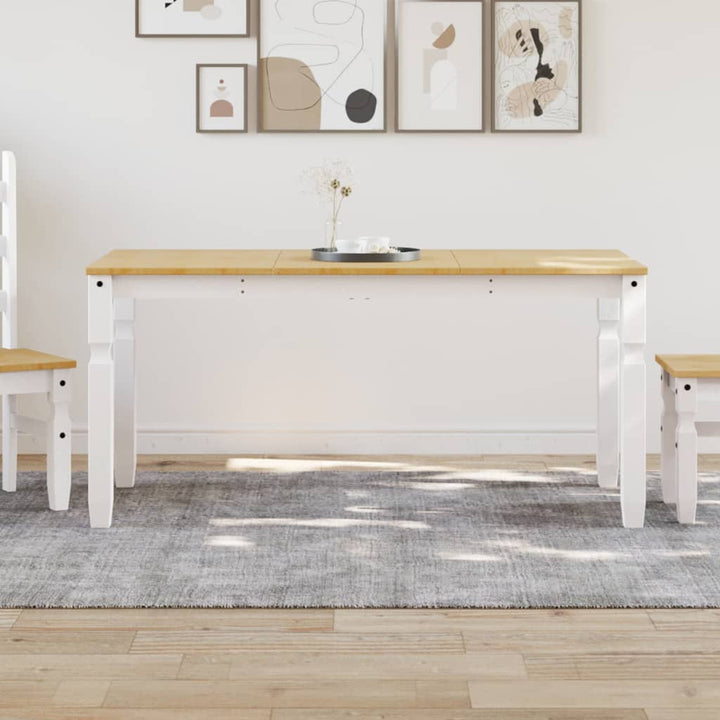spisebord Corona 160x80x75 cm massivt fyrretræ hvid