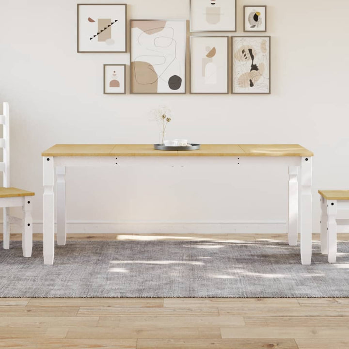 spisebord Corona 180x90x75 cm massivt fyrretræ hvid
