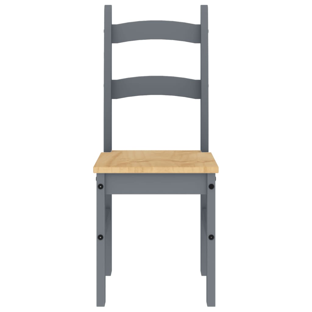 spisebordsstole 2 stk. 40x46x99 cm massivt fyrretræ grå