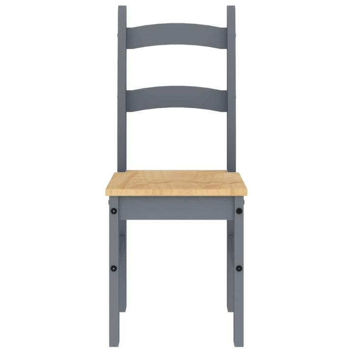 spisebordsstole 2 stk. 40x46x99 cm massivt fyrretræ grå