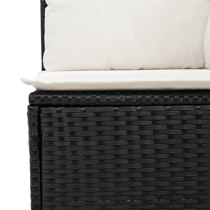 sofasæt til haven 4 dele med hynder polyrattan sort