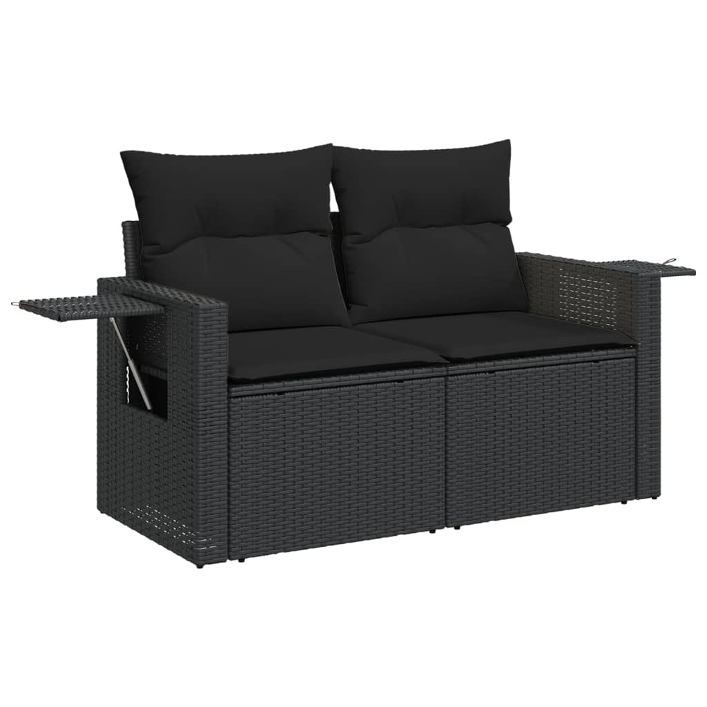 sofasæt til haven 8 dele med hynder polyrattan sort
