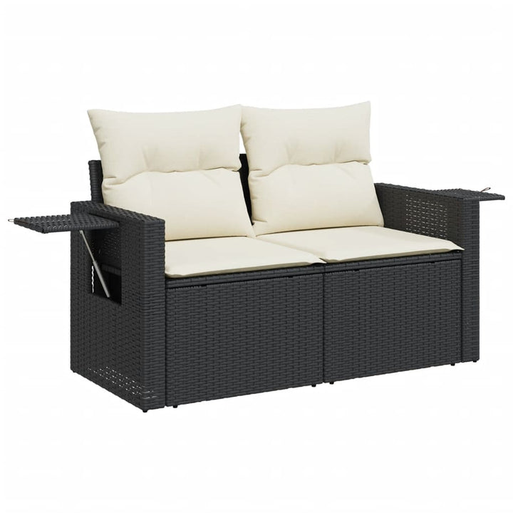 sofasæt til haven 9 dele med hynder polyrattan sort