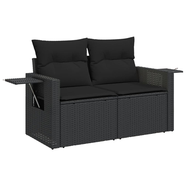 sofasæt til haven 8 dele med hynder polyrattan sort