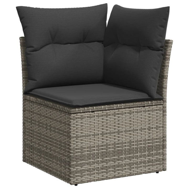 sofasæt til haven 9 dele med hynder polyrattan grå