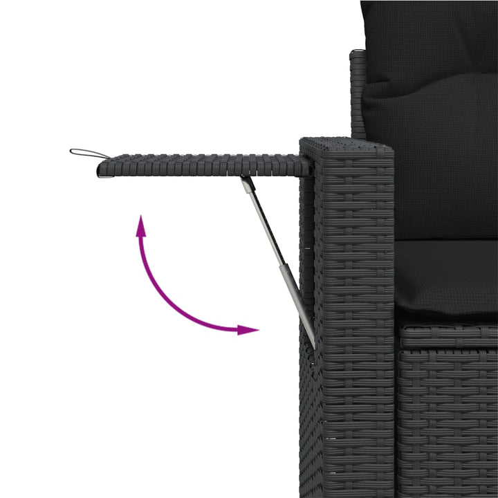 sofasæt til haven 8 dele med hynder polyrattan sort