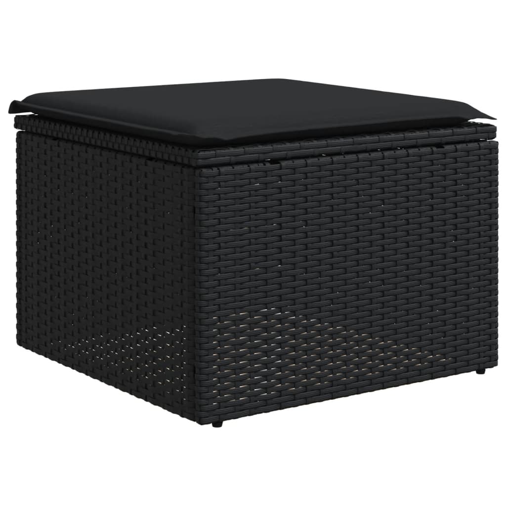 sofasæt til haven 8 dele med hynder polyrattan sort
