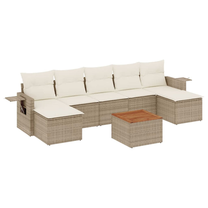 sofasæt til haven 8 dele med hynder polyrattan beige