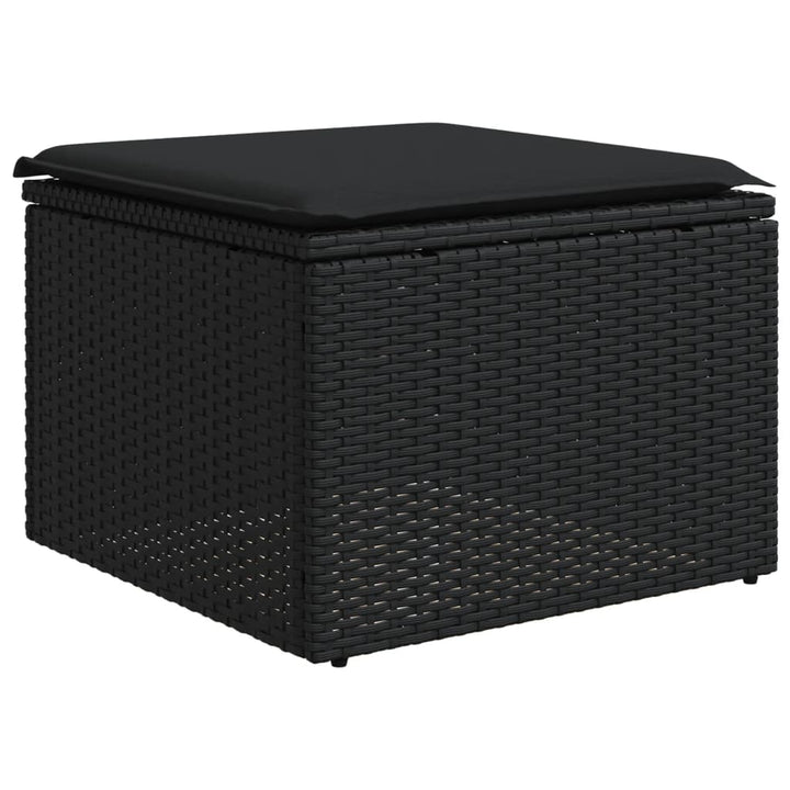 sofasæt til haven 9 dele med hynder polyrattan sort