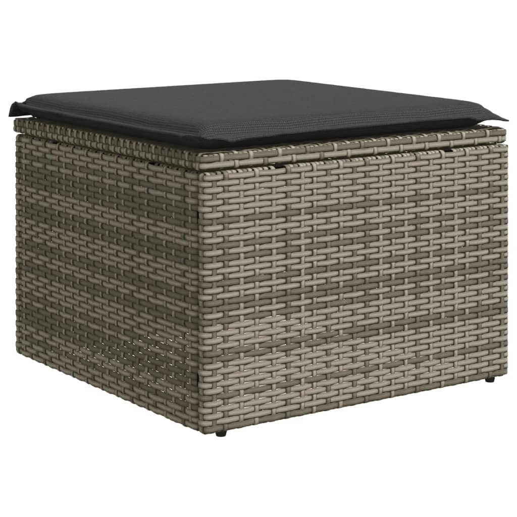 sofasæt til haven 9 dele med hynder polyrattan grå