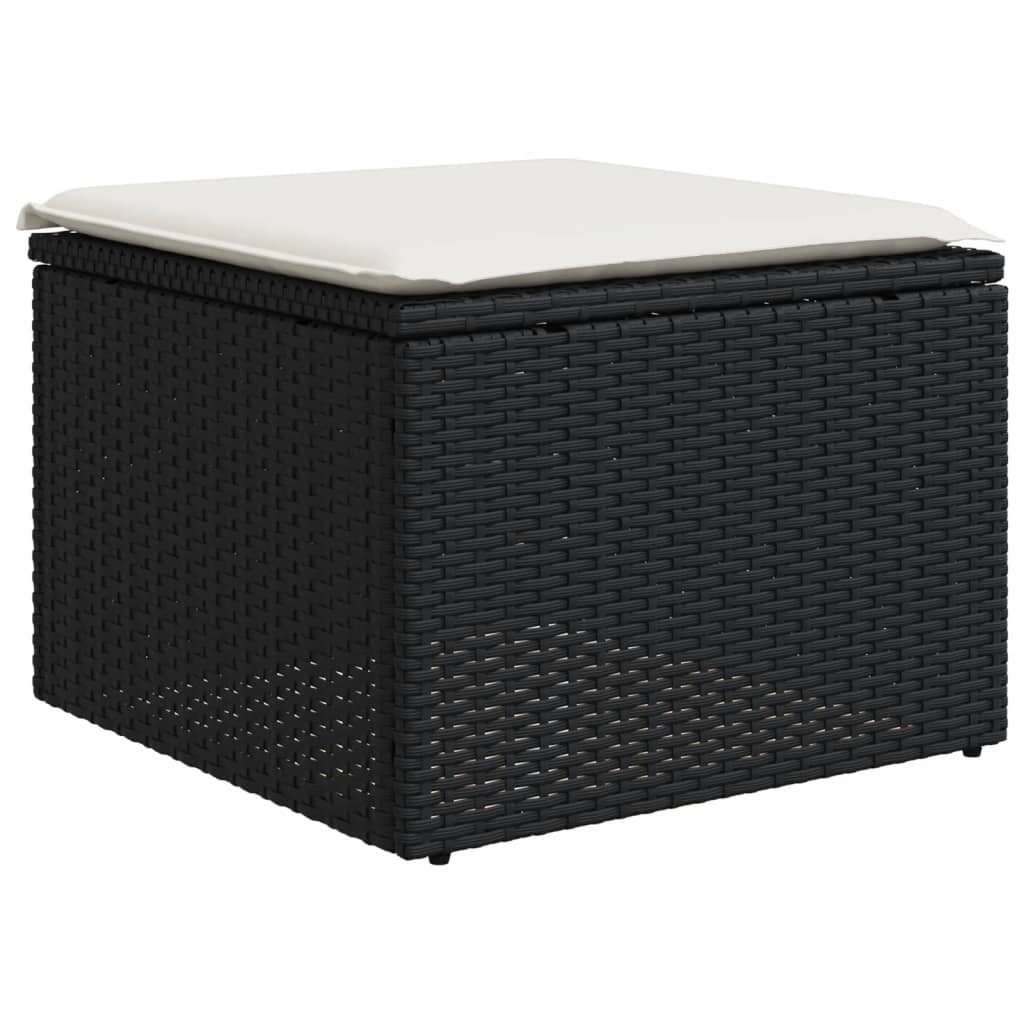 sofasæt til haven 10 dele med hynder polyrattan sort