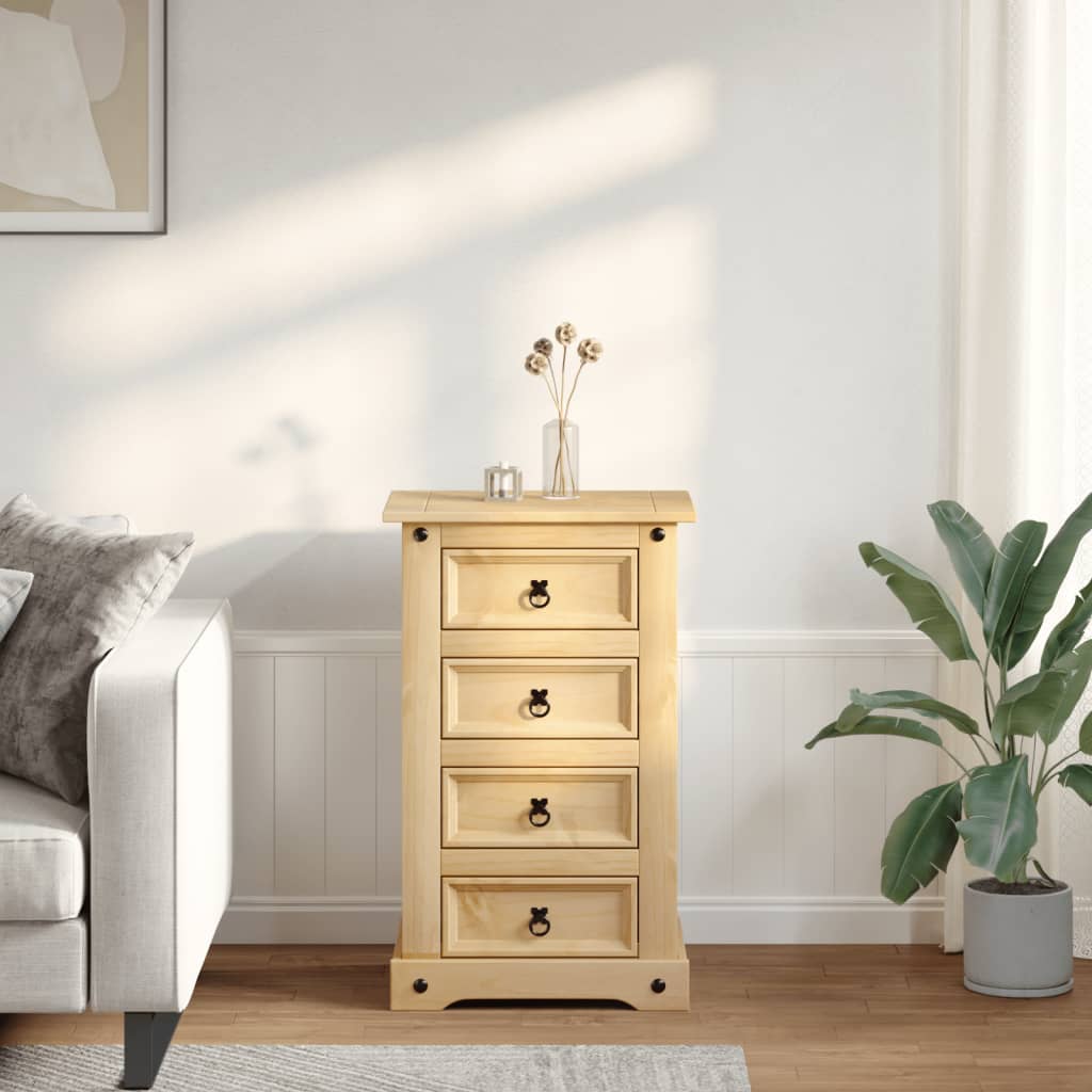 sengebord Corona 53x39x84 cm massivt fyrretræ
