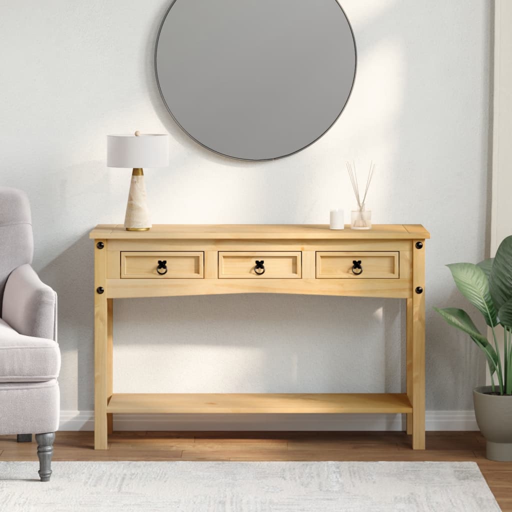 konsolbord "Corona" 114x34,5x73 cm massivt træ fyrretræ