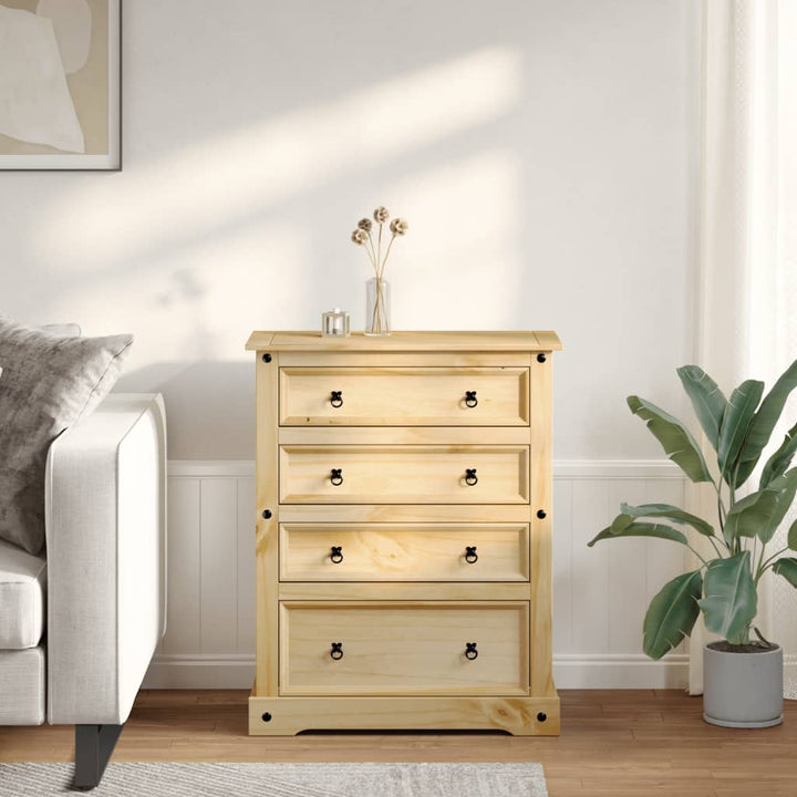 kommode Corona 92x48x120 cm massivt fyrretræ