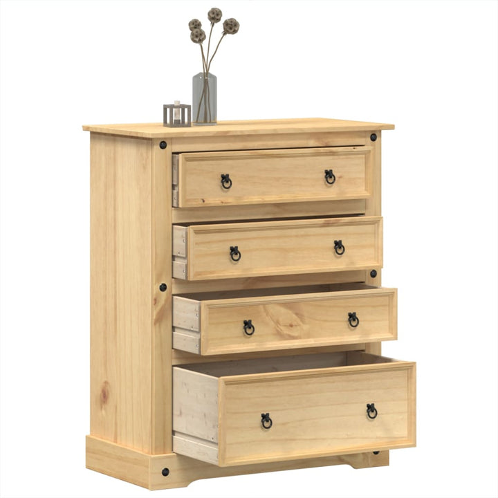 kommode Corona 92x48x120 cm massivt fyrretræ