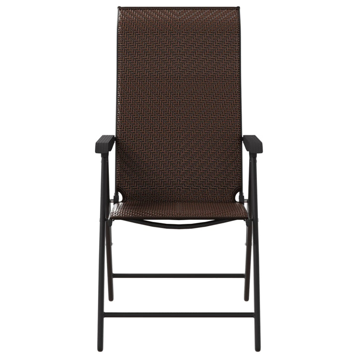 havestole 2 stk. foldbar polyrattan brun