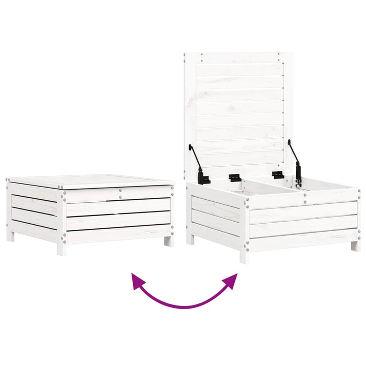 sofasæt til haven 7 dele massivt fyrretræ hvid