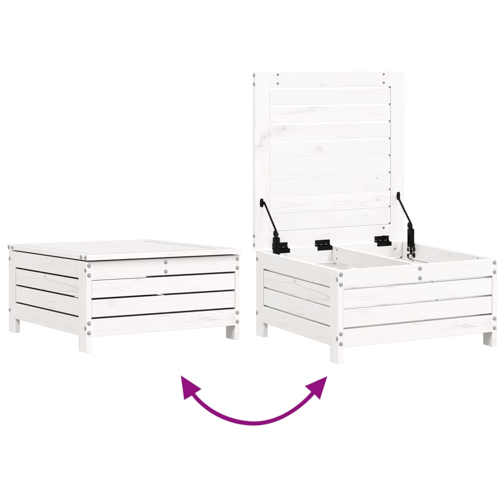sofasæt til haven 7 dele massivt fyrretræ hvid