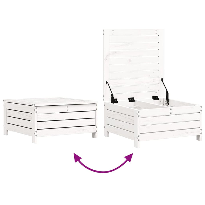 sofasæt til haven 7 dele massivt fyrretræ hvid