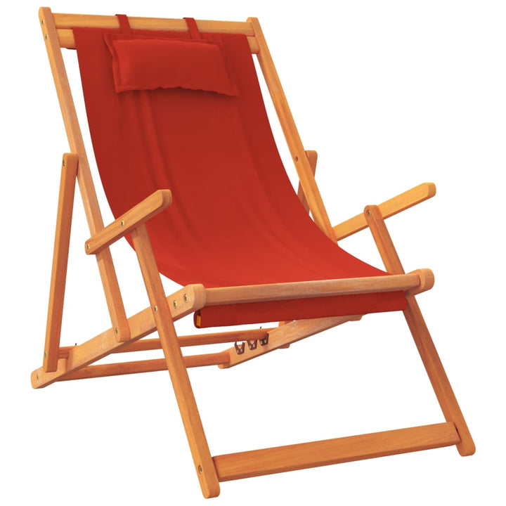foldbare strandstole 2 stk. stof rød