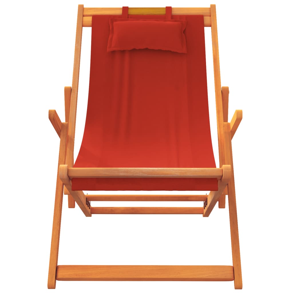 foldbare strandstole 2 stk. stof rød