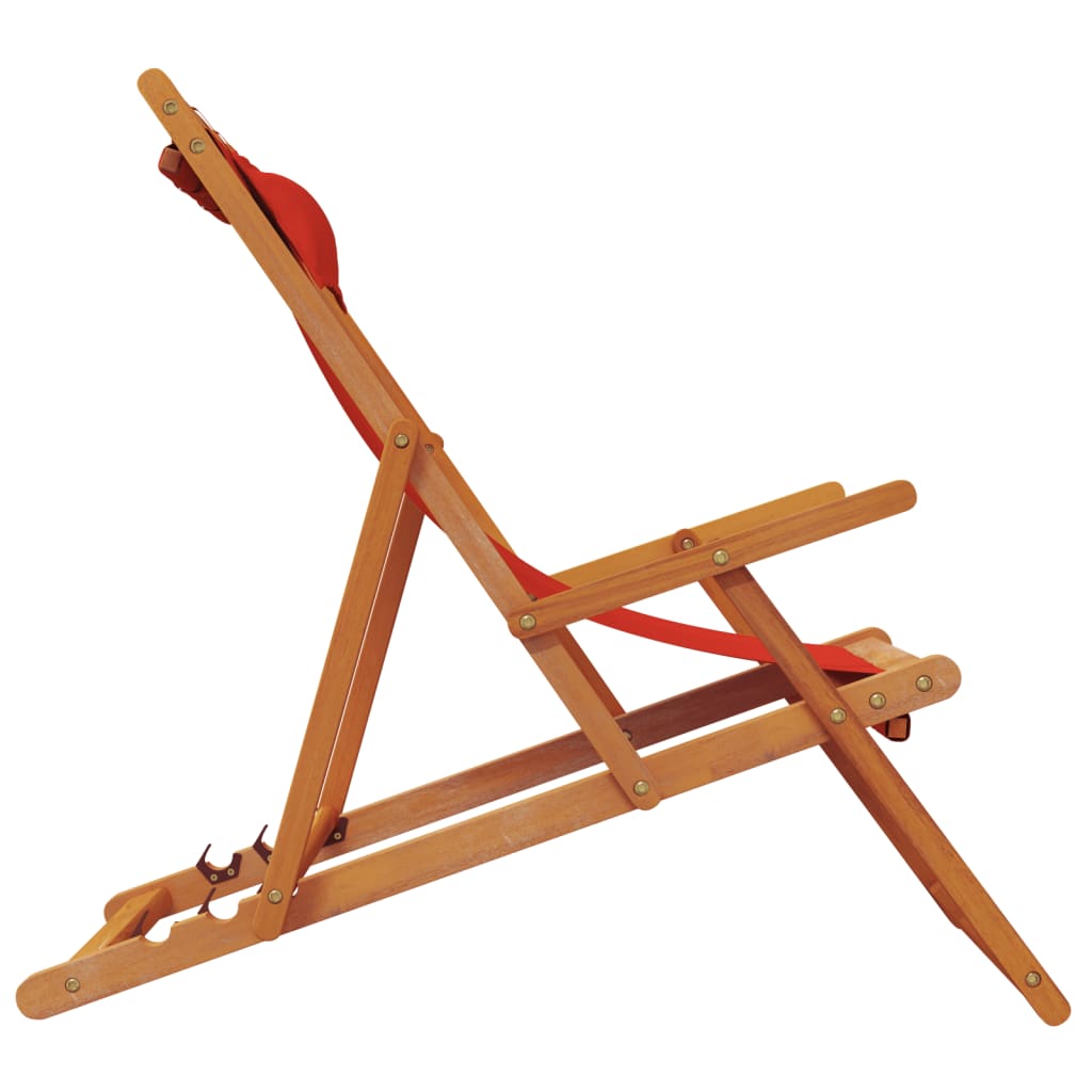 foldbare strandstole 2 stk. stof rød